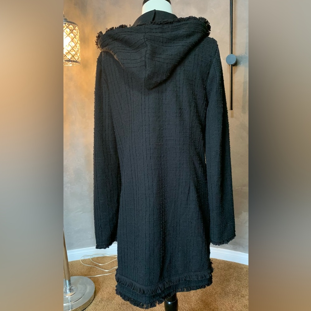 Laundry By Shelli Segal Black Textured Coat - Picture 3 of 5